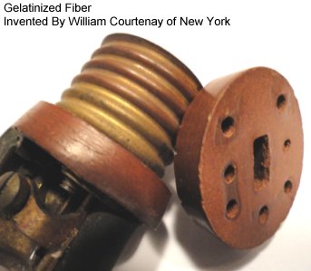 Bergmann lamp socket made from gelatinized fiber